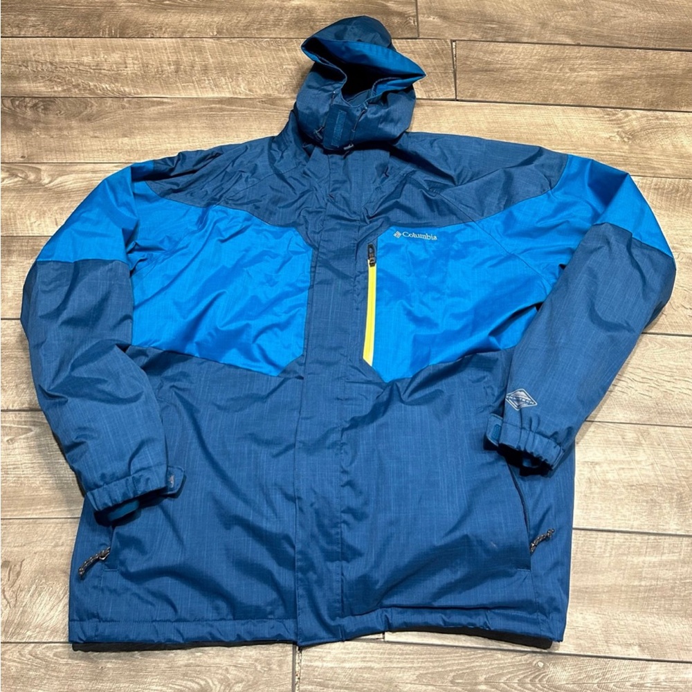 Columbia Omni-Tech Waterproof Breathable Men’s Blue Puffy Jacket Coat Size XXL